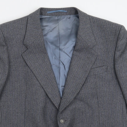 Preloved Hepworths Mens Grey Striped  Jacket Suit Jacket Size 40 - Detail