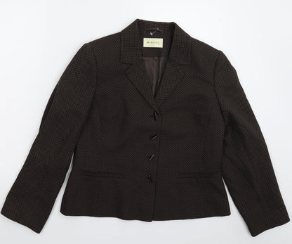 Preloved Minuet Womens Grey Striped  Jacket Suit Jacket Size 14 - Front