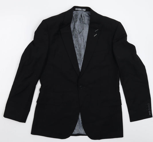 Red Herring Mens Black   Jacket Suit Jacket Size 38