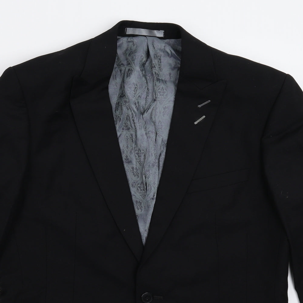 Red Herring Mens Black   Jacket Suit Jacket Size 38