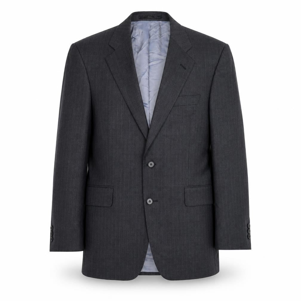 The Label Mens Grey Striped  Jacket Suit Jacket Size 40