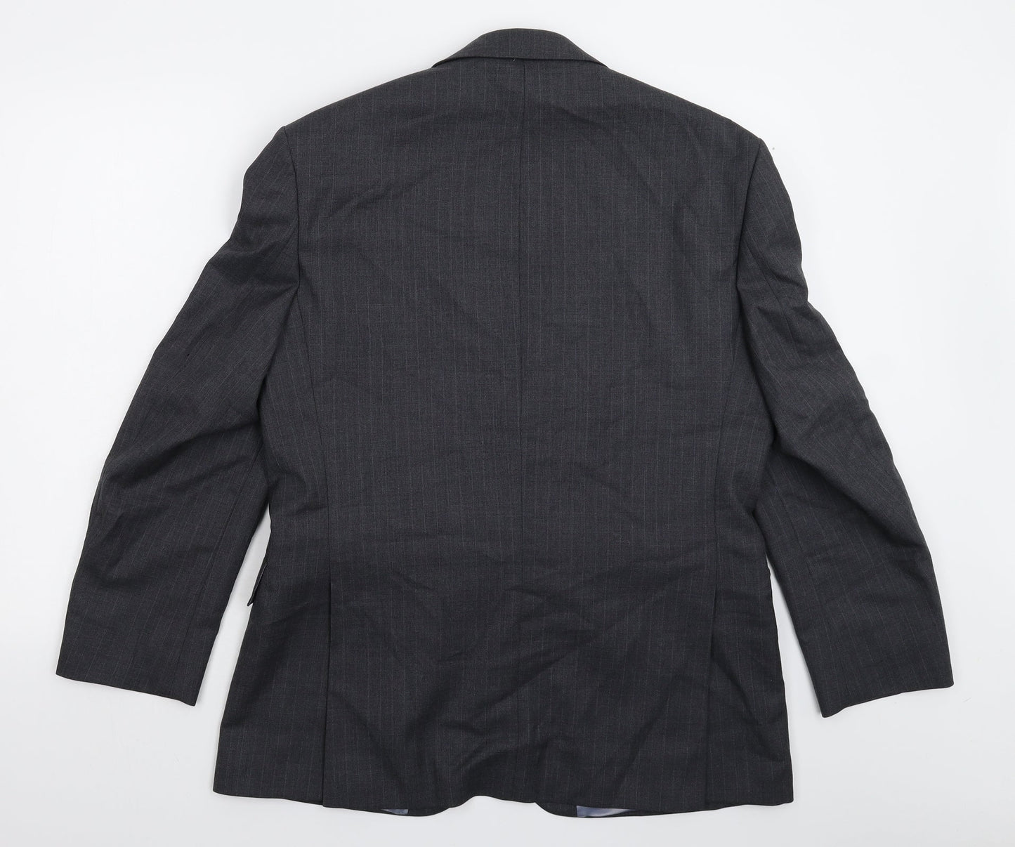 The Label Mens Grey Striped  Jacket Suit Jacket Size 40