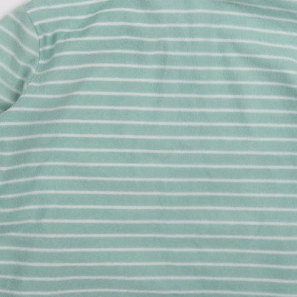 Preworn Womens Green Striped Fleece Jacket  Size L