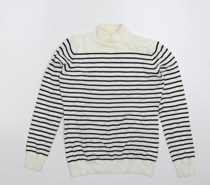 Rude Womens White Striped Knit Pullover Jumper Size XS
