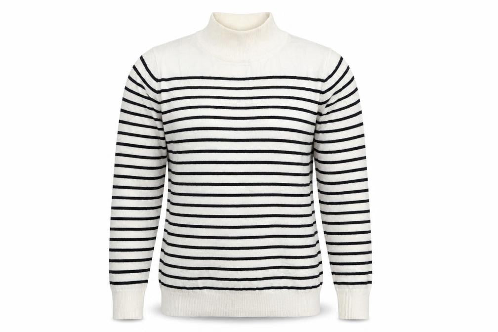 Rude Womens White Striped Knit Pullover Jumper Size XS