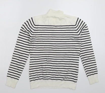 Rude Womens White Striped Knit Pullover Jumper Size XS