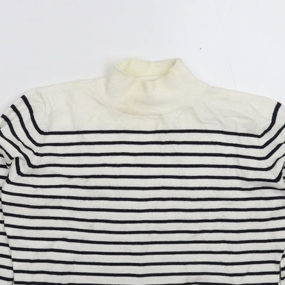 Rude Womens White Striped Knit Pullover Jumper Size XS