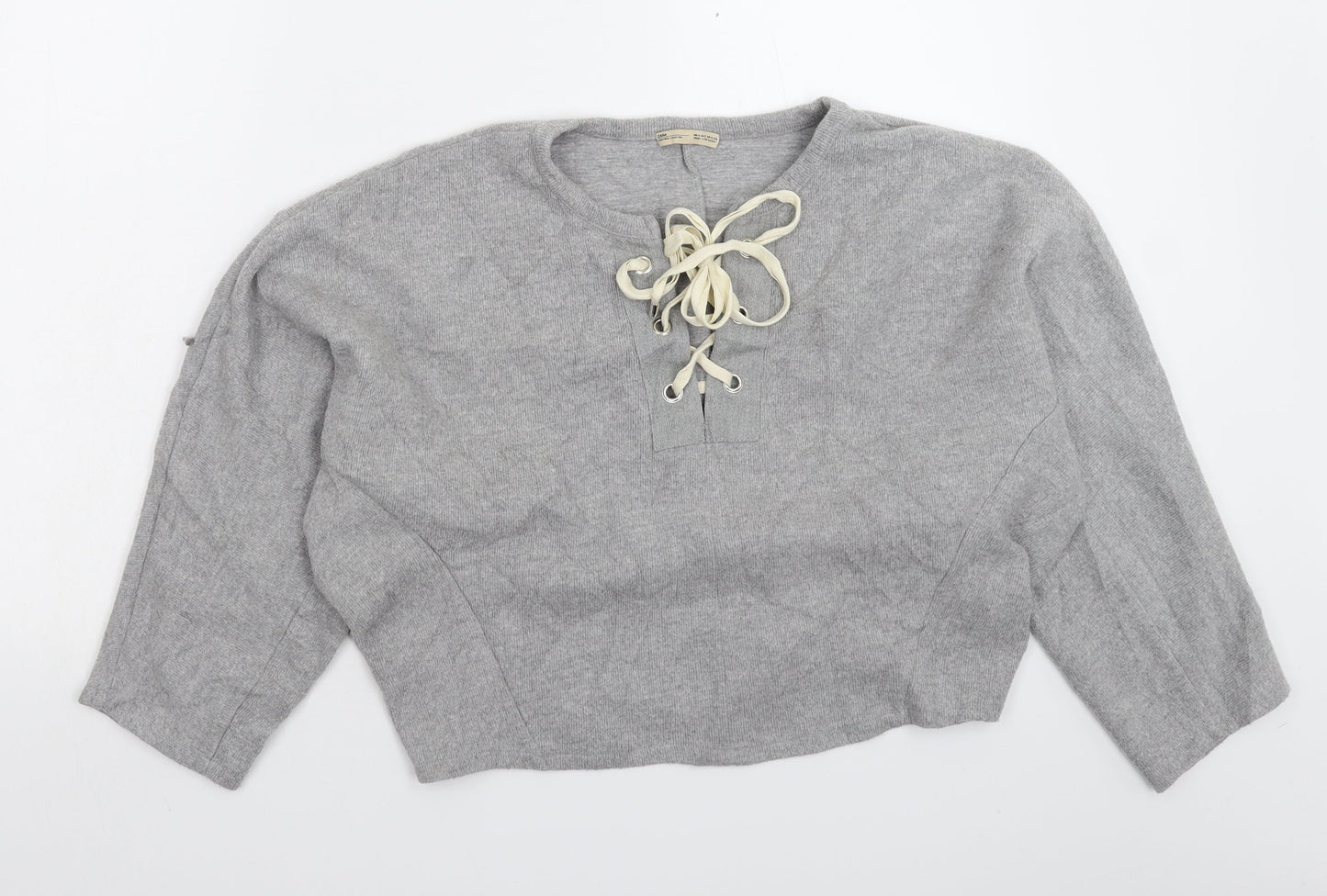 Zara Womens Grey  Knit Pullover Jumper Size S