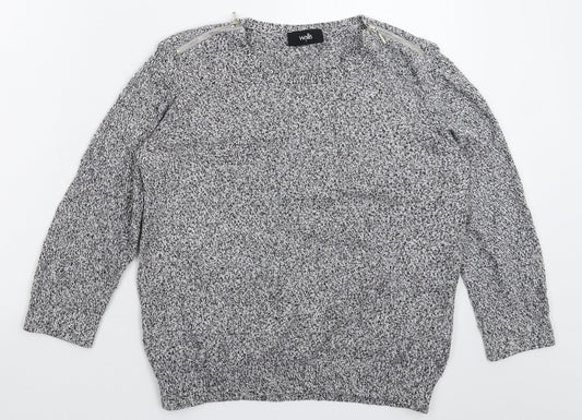 Wallis Womens Grey  Knit Pullover Jumper Size S