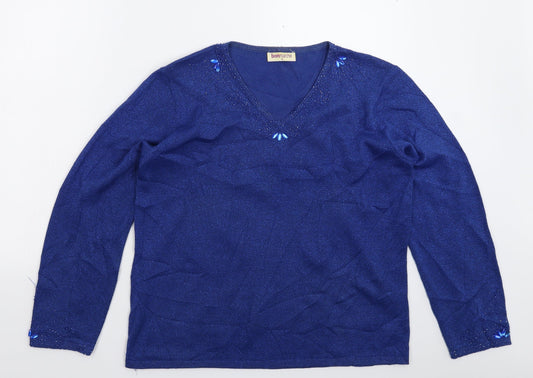 Bonmarché Womens Blue  Knit Pullover Jumper Size M