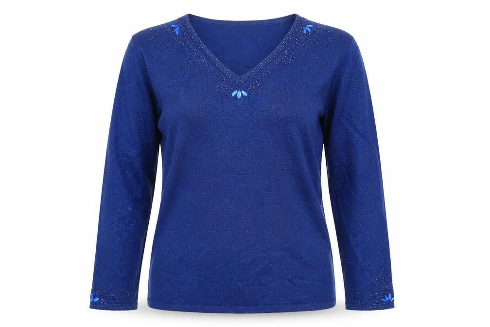 Bonmarché Womens Blue Knit Pullover Jumper Size M