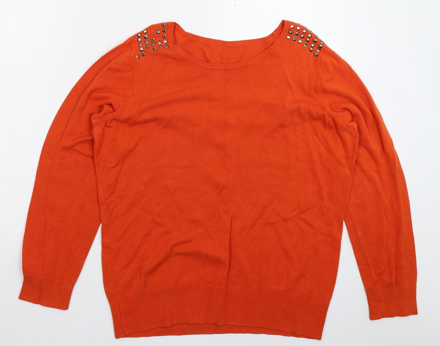 Preworn Womens Orange  Knit Pullover Jumper Size L
