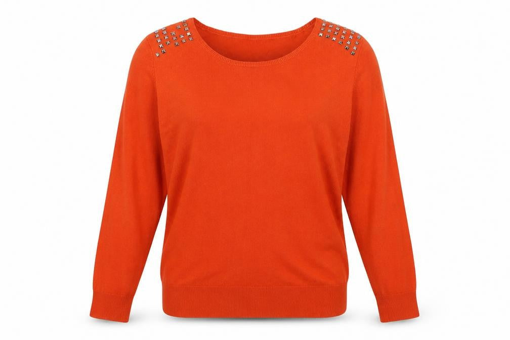 Preworn Womens Orange  Knit Pullover Jumper Size L