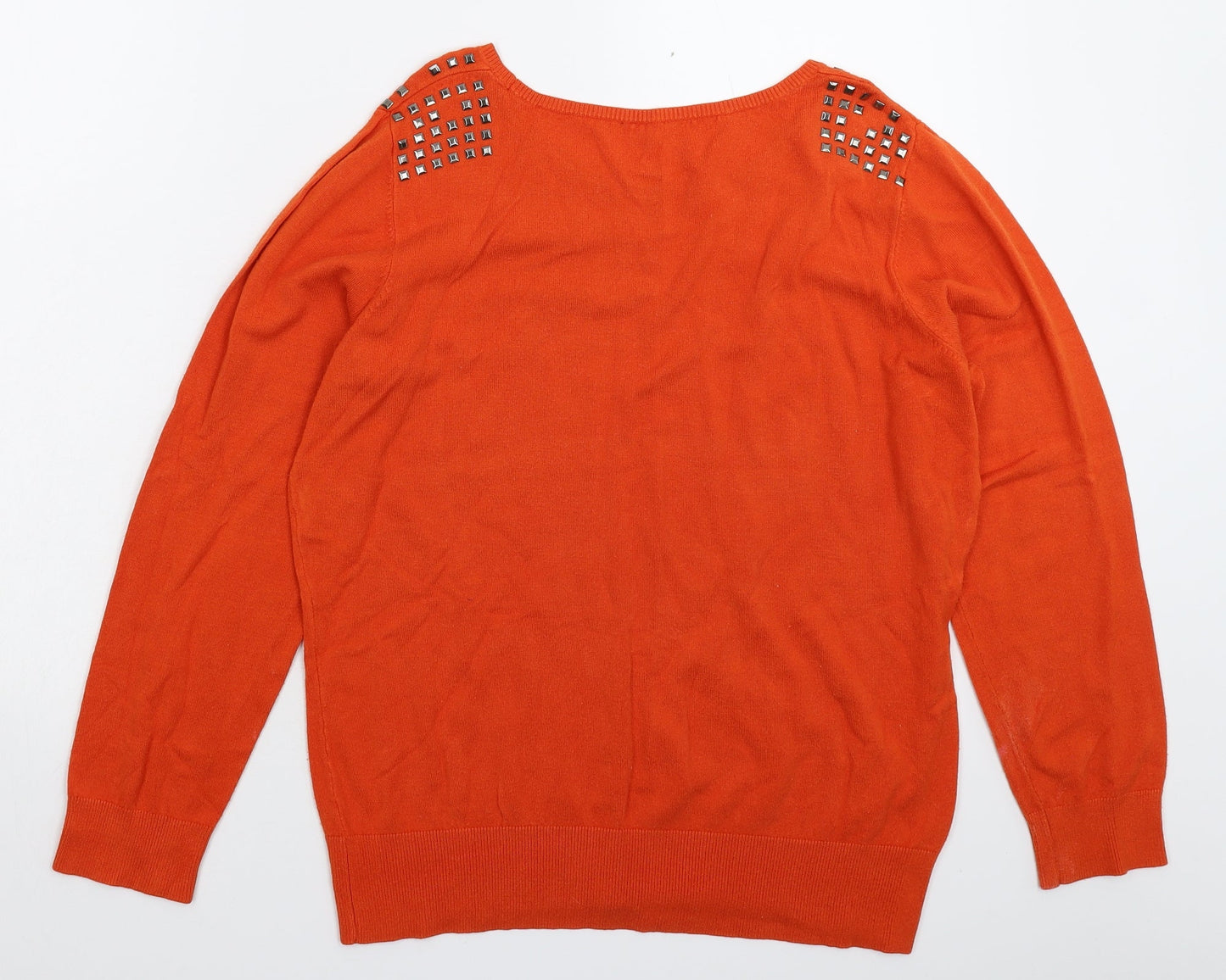 Preworn Womens Orange  Knit Pullover Jumper Size L