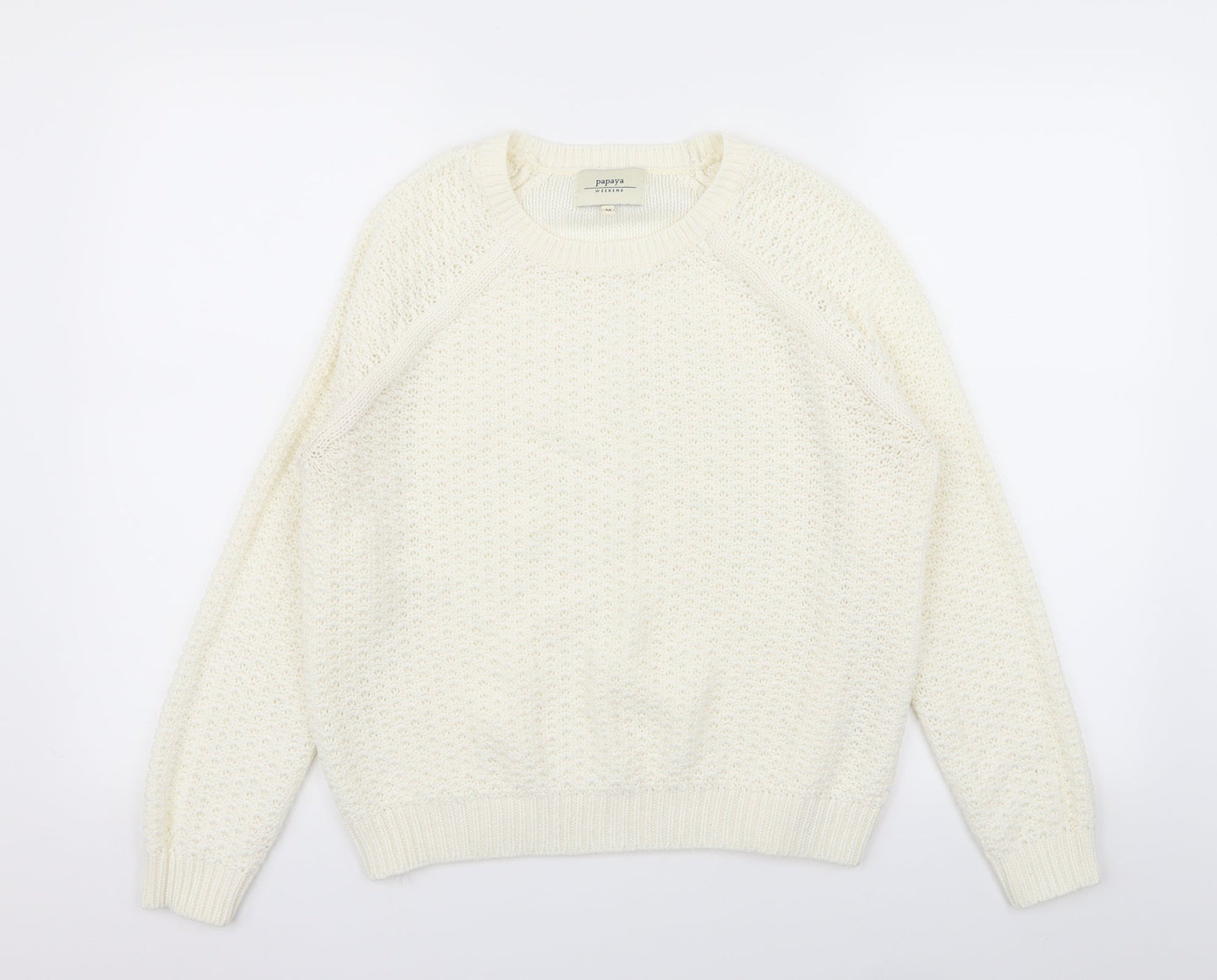 Papaya Womens White   Pullover Jumper Size M
