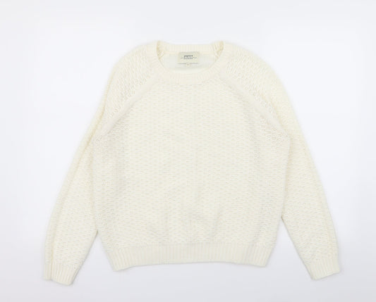Papaya Womens White   Pullover Jumper Size M