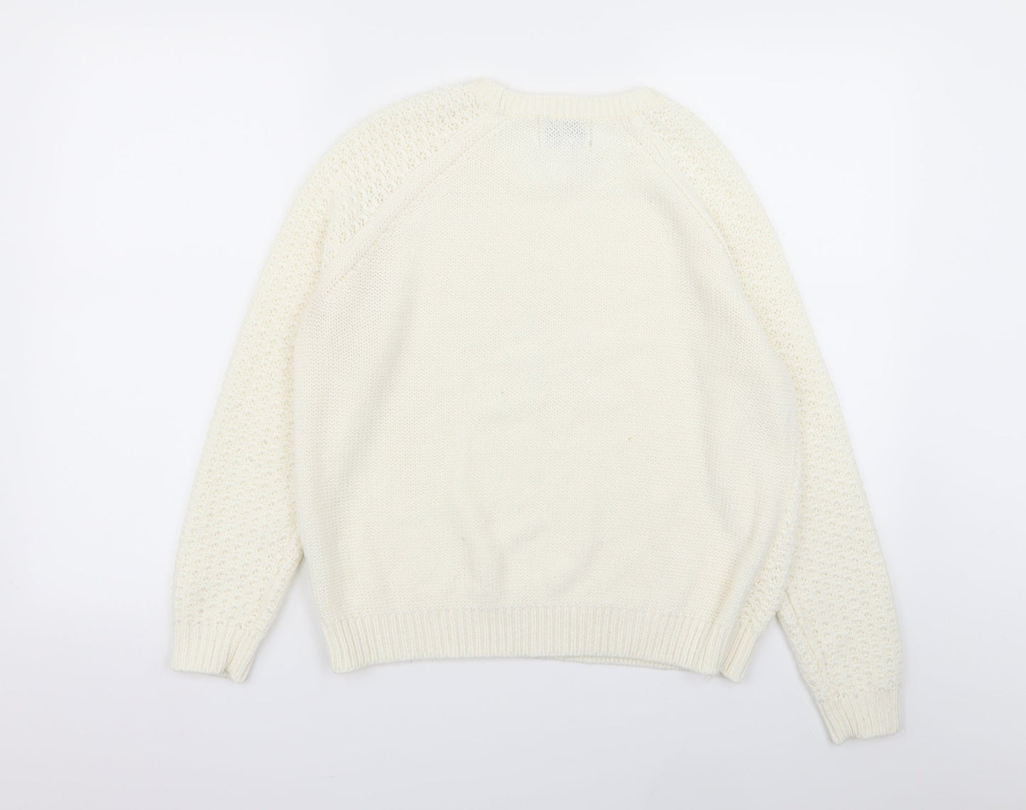 Papaya Womens White   Pullover Jumper Size M