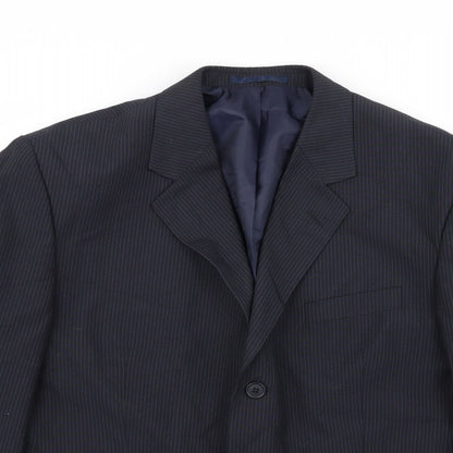 Asda George Mens Blue Striped  Jacket Blazer Size 44