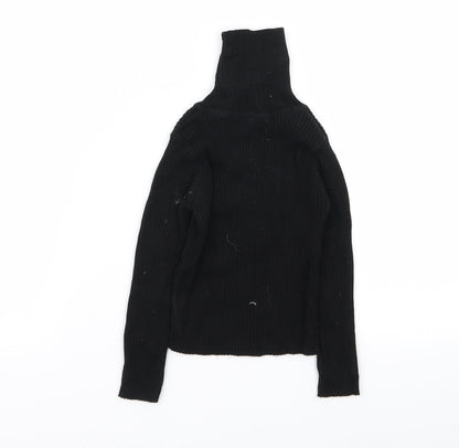 Back view of Next girls’ black basic t-shirt, size 3, years