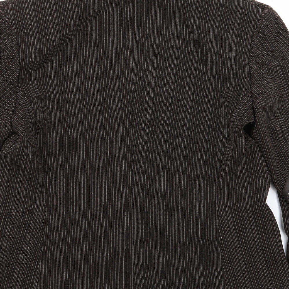 Debenhams Womens Brown Striped  Jacket Blazer Size 16