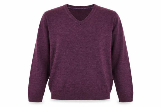 Front view of Easy men’s purple pullover sweatshirt, size XL