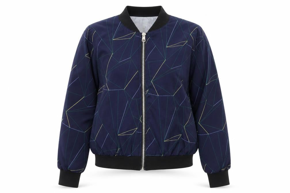 JCL Womens Blue Argyle/Diamond  Jacket  Size M