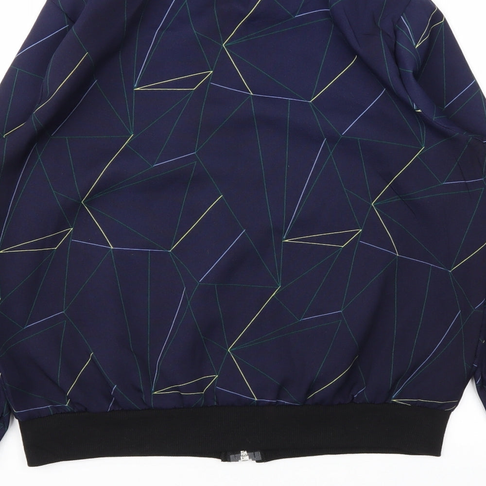 JCL Womens Blue Argyle/Diamond  Jacket  Size M