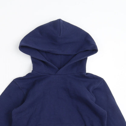 Preloved Fruit of the Loom Boys Blue   Pullover Hoodie Size 7-8 Years - Detail