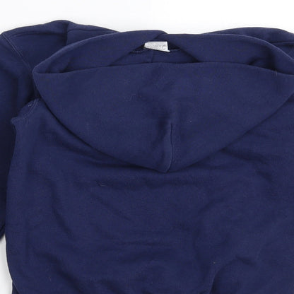 Preloved Fruit of the Loom Boys Blue   Pullover Hoodie Size 7-8 Years - Label