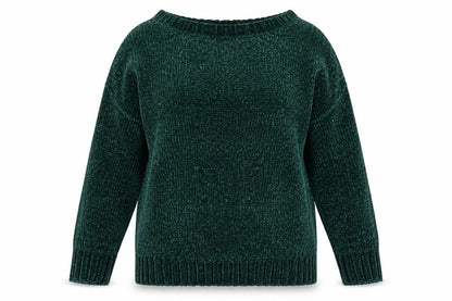 Front view of Tru Collection women’s green jumper, size S