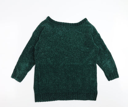 Back view of Tru Collection women’s green jumper, size S