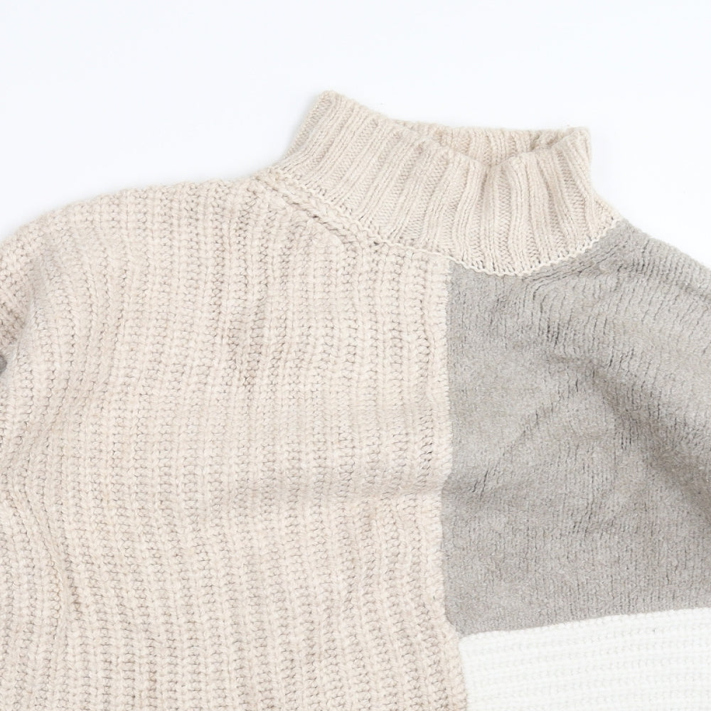 Marks and Spencer Womens Beige  Knit Pullover Jumper Size S  - Colour Block