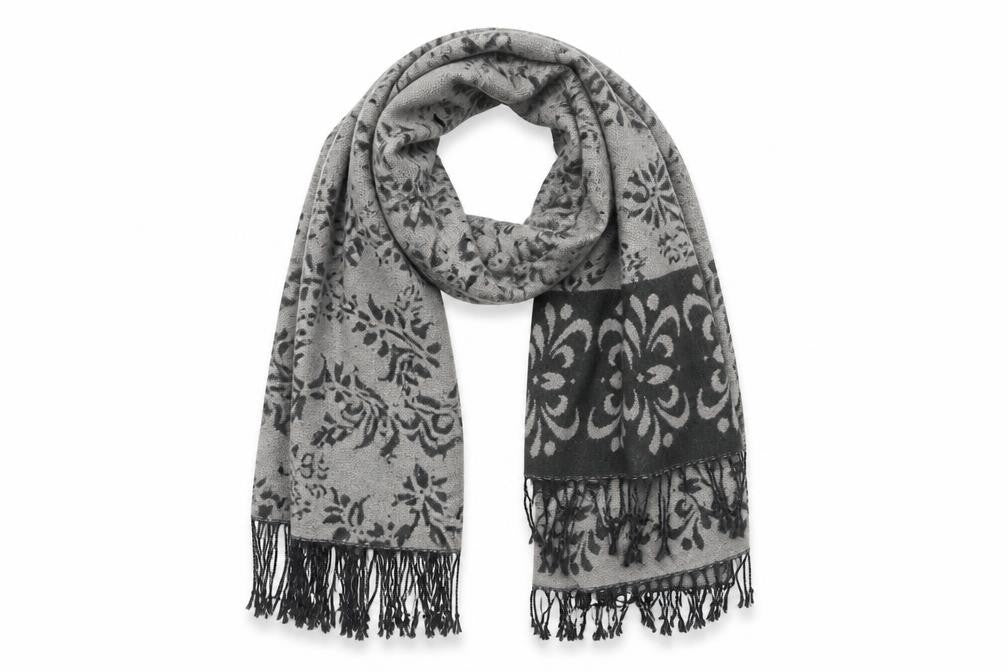 Preworn Womens Grey Floral   Shawl/Wrap