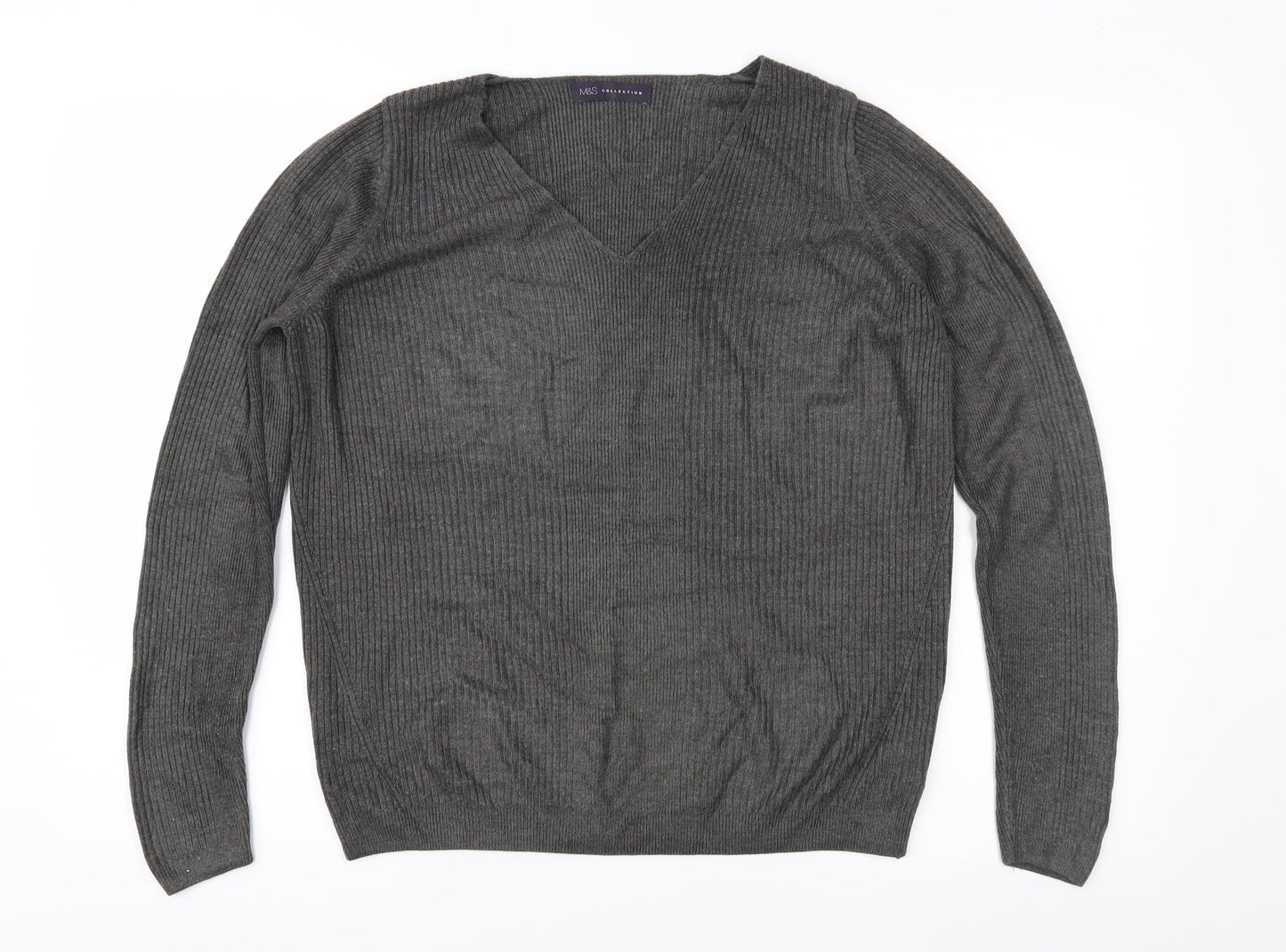 Marks and Spencer Womens Grey   Pullover Jumper Size 14