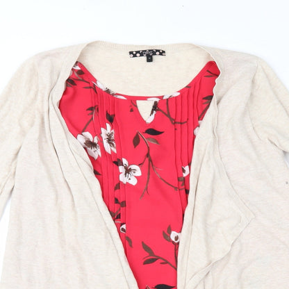 Preloved NEXT Womens Beige Floral  Pullover Jumper Size 12 - Detail