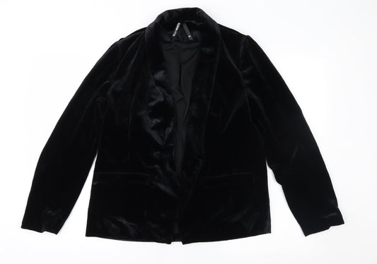 Elli White Womens Black  Velour Jacket  Size M