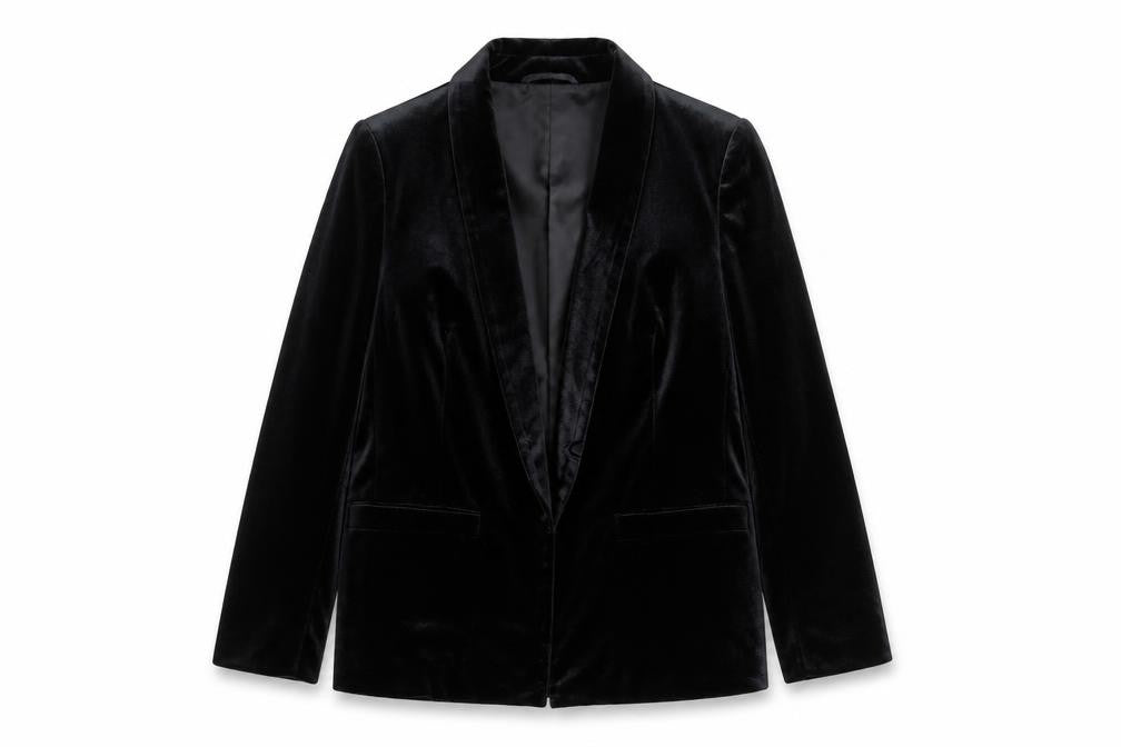Elli White Womens Black  Velour Jacket  Size M