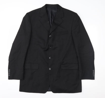 Copperstone Mens Black Striped  Jacket Suit Jacket Size 42