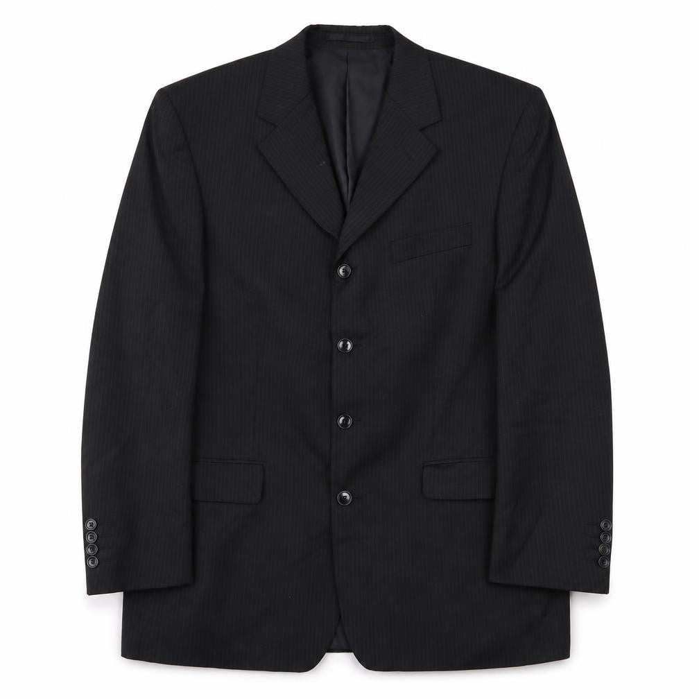 Copperstone Mens Black Striped  Jacket Suit Jacket Size 42