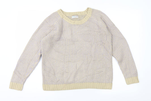 Marks and Spencer Womens Brown Striped  Pullover Jumper Size 8