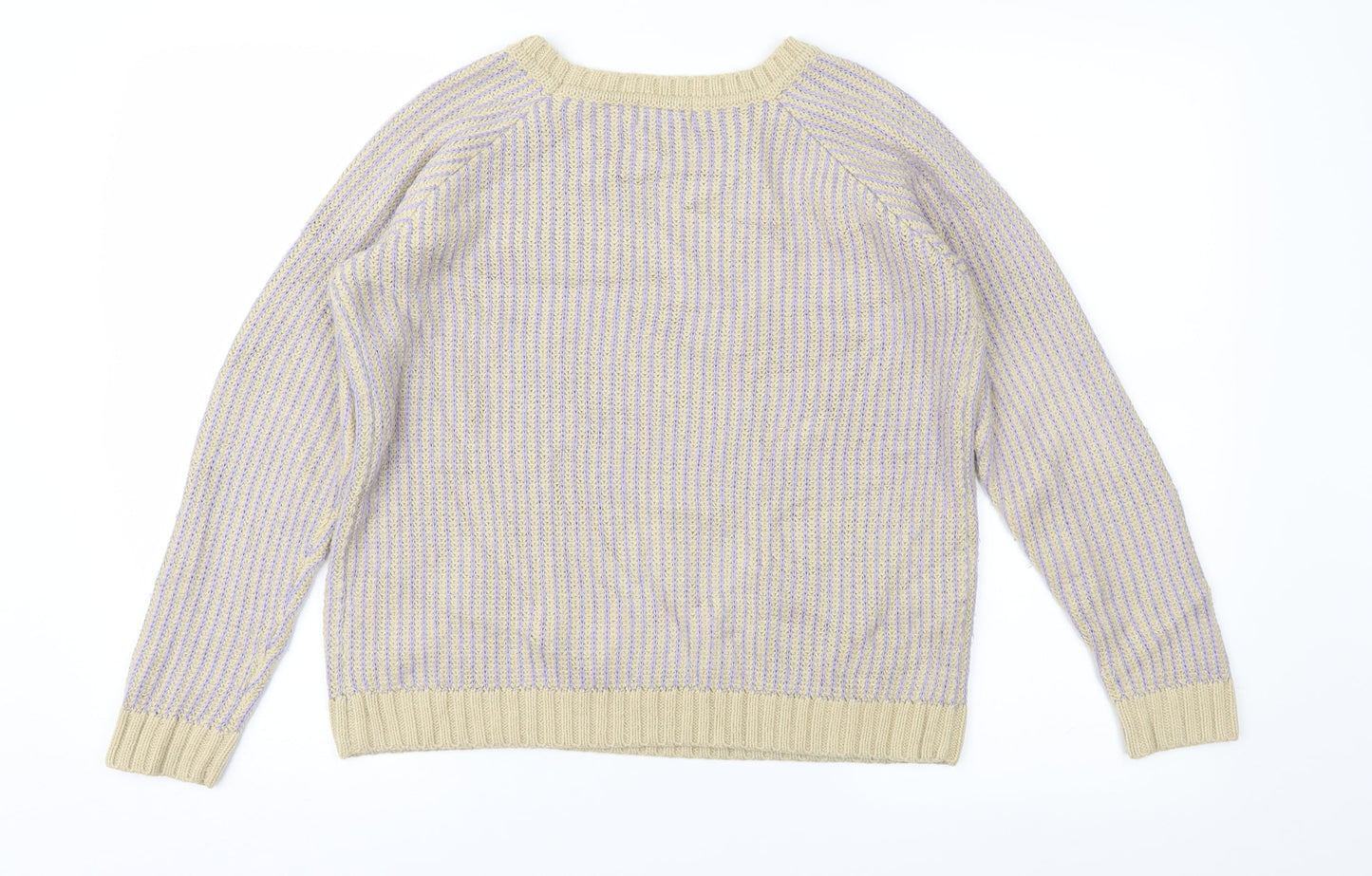 Marks and Spencer Womens Brown Striped  Pullover Jumper Size 8