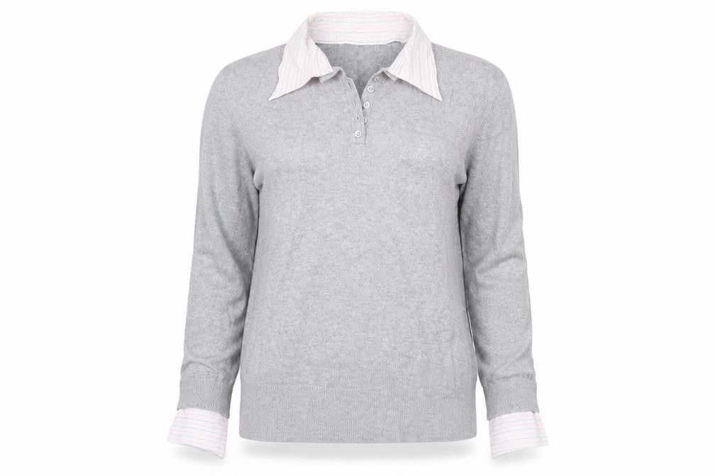 Linea Womens Grey Striped  Pullover Jumper Size M