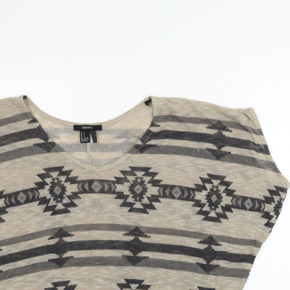 Preloved FOREVER 21 Womens Beige Geometric  Pullover Jumper Size S - Detail