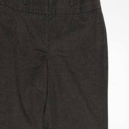Close-up detail of Principles women’s brown trousers, size UK 12, 26-inch leg