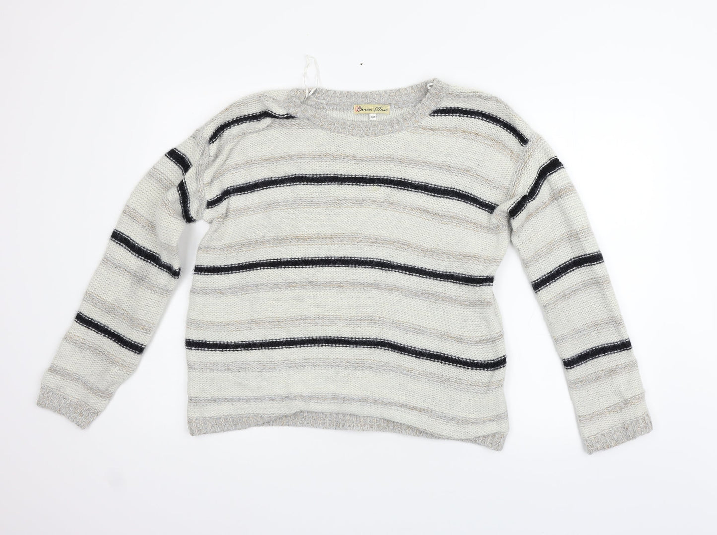 Cameo rose Womens Beige Striped  Pullover Jumper Size M