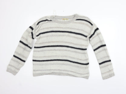 Cameo Rose Womens Beige Striped Pullover Jumper Size M