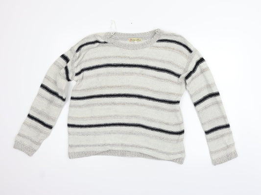 Cameo rose Womens Beige Striped  Pullover Jumper Size M