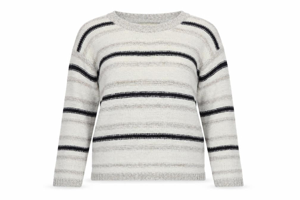 Cameo Rose Womens Beige Striped Pullover Jumper Size M
