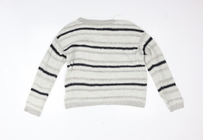 Cameo Rose Womens Beige Striped Pullover Jumper Size M