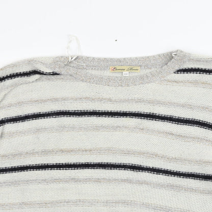 Cameo Rose Womens Beige Striped Pullover Jumper Size M